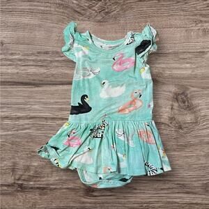 Posh Peanut Lenny Cap-sleeve Skirted Bodysuit